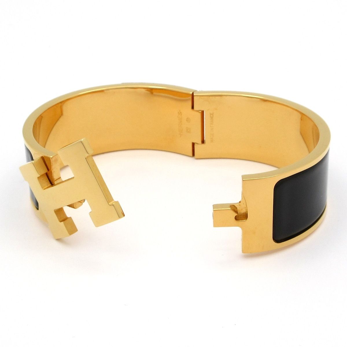 Hermes Bangle Clic Clac Gold Black Bracelet — view 5