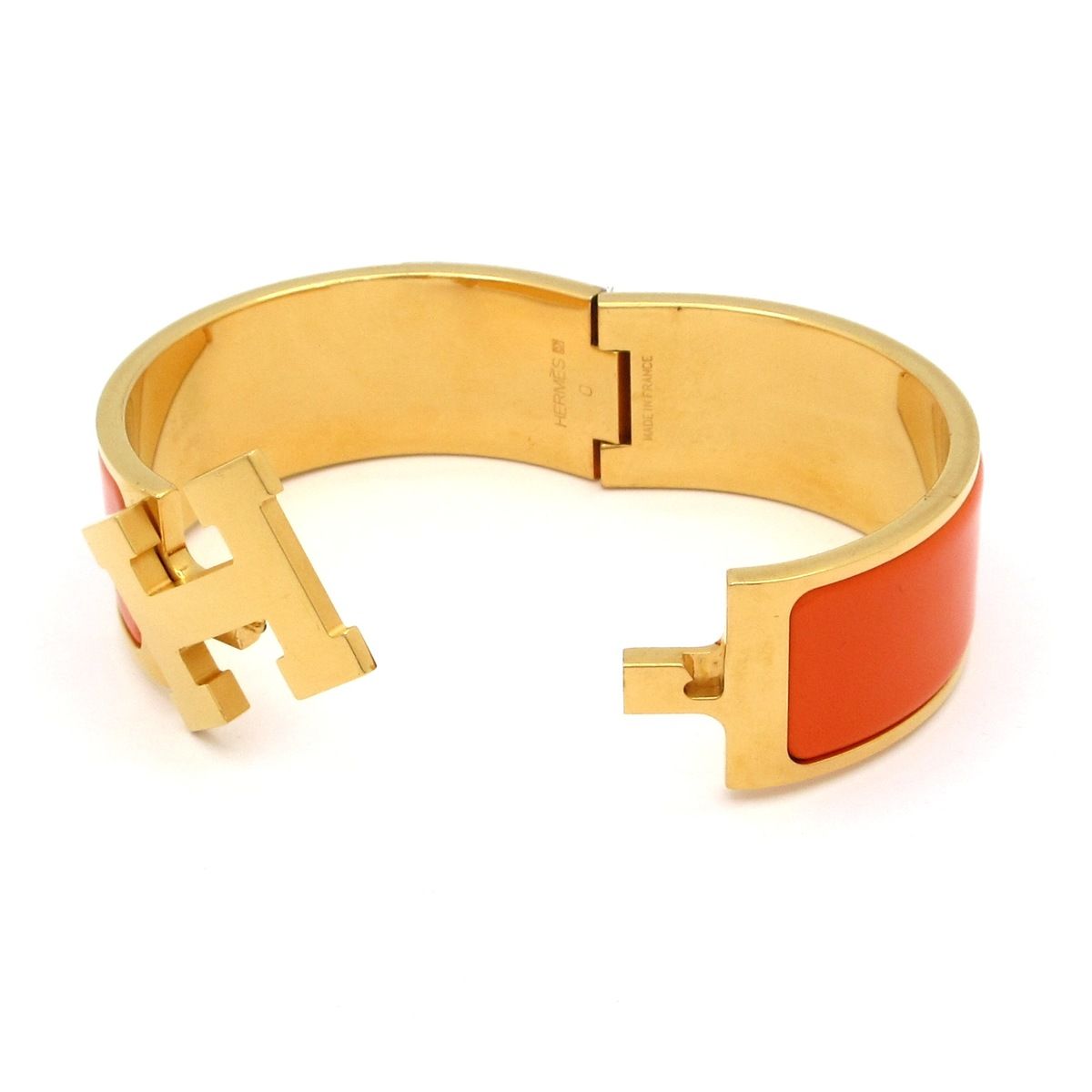 Hermes Bangle Clic Clac Gold Orange Bracelet — view 5