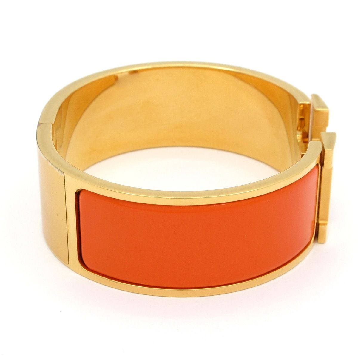 Hermes Bangle Clic Clac Gold Orange Bracelet — view 2