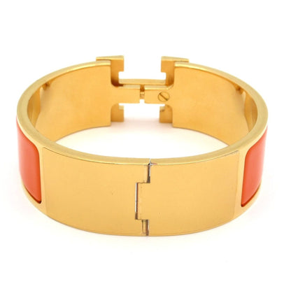Hermes Bangle Clic Clac Gold Orange Bracelet — view 3