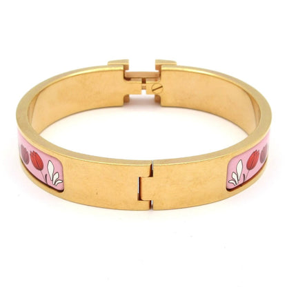 Hermes Bangle Click Pink Gold Multi Leopard Floral Pattern Bracelet — view 3