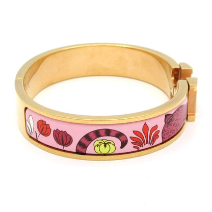 Hermes Bangle Click Pink Gold Multi Leopard Floral Pattern Bracelet — view 2