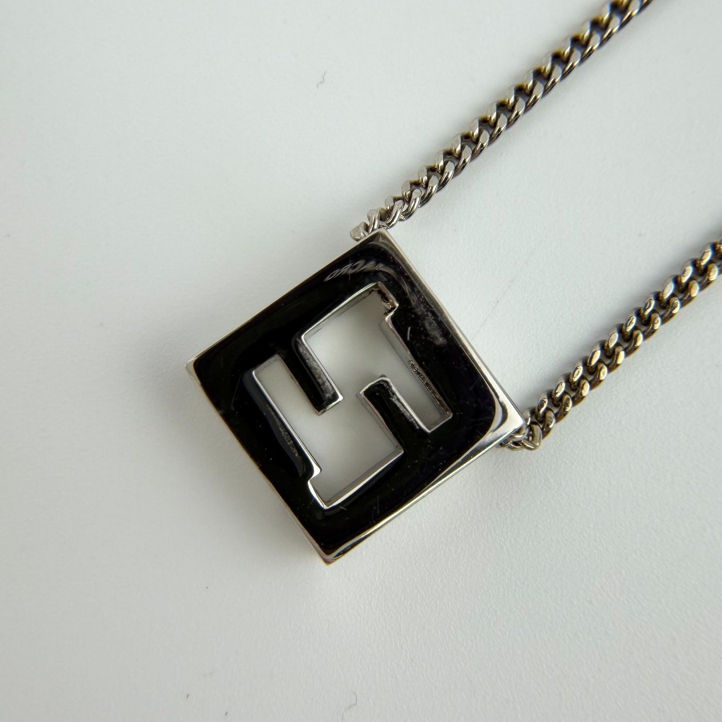 Fendi FF Logo Necklace Silver Vintage — view 4