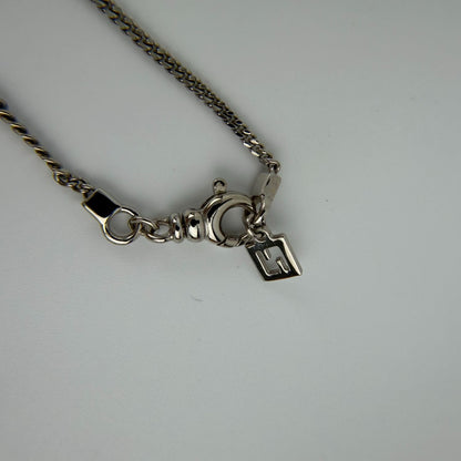Fendi FF Logo Necklace Silver Vintage — view 9