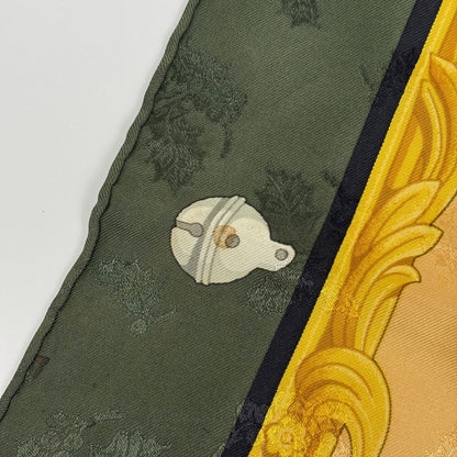 Hermes Carre 90 Plumes Et Grelots Feathers and Bells Scarf Silk Green Multi — view 4