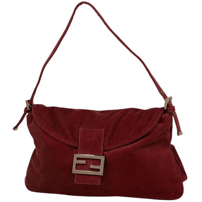 Fendi Zucca Logo Shoulder Bag Corduroy