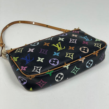 Louis Vuitton Pochette Handbag Pouch Monogram Multi Color Noir — view 2