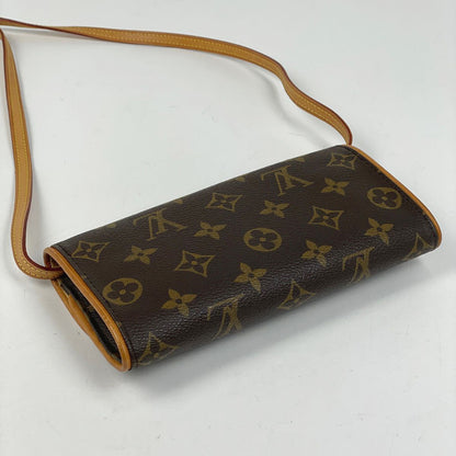 Louis Vuitton Pochette Twin PM Clutch 2-Way Shoulder Bag Monogram Brown — view 2