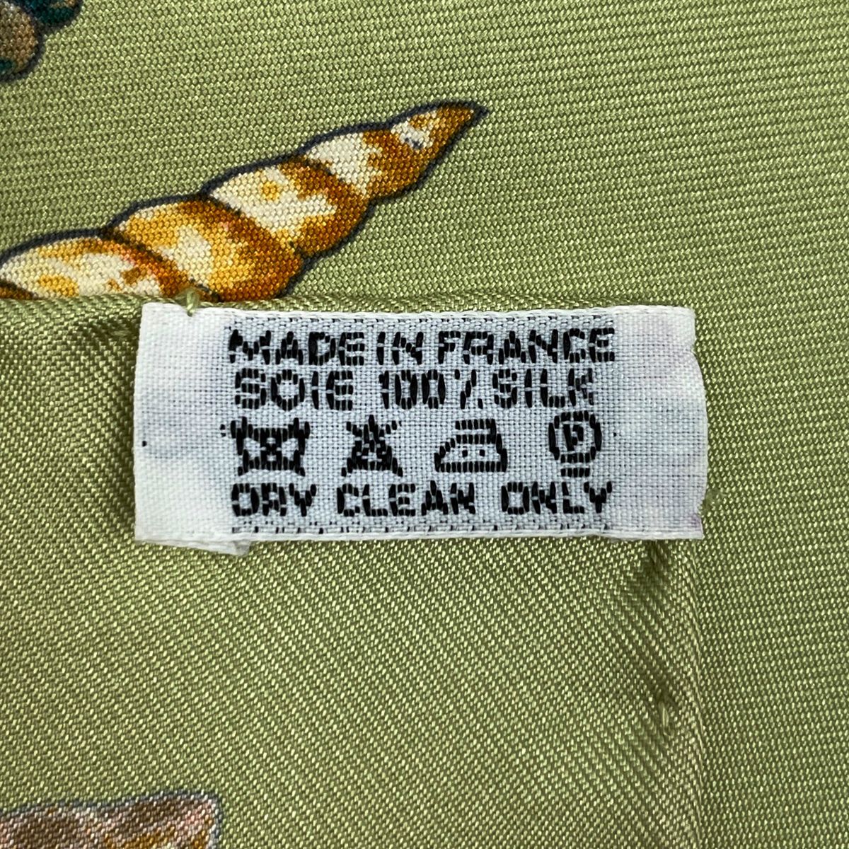 Hermes Carre 90 Rocaille Seashell Pattern Scarf Silk Green Multi — view 2