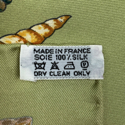 Hermes Carre 90 Rocaille Seashell Pattern Scarf Silk Green Multi — view 2