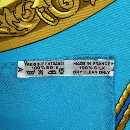 Hermes Carre 90 Hommage a Charles Garnier Lou Tribute Scarf Silk Blue Multi — view 2