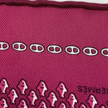 Hermes Chaine D'ancre Pattern Scarf Gavroche Silk Pink — view 4