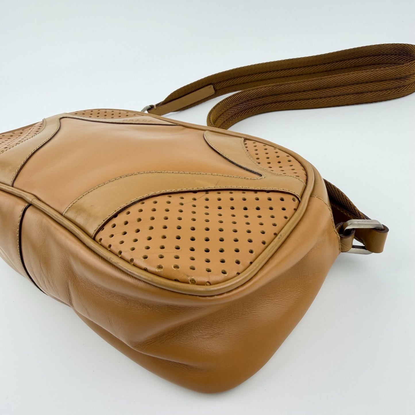 Prada Shoulder Bag Beige Leather Vintage — view 8