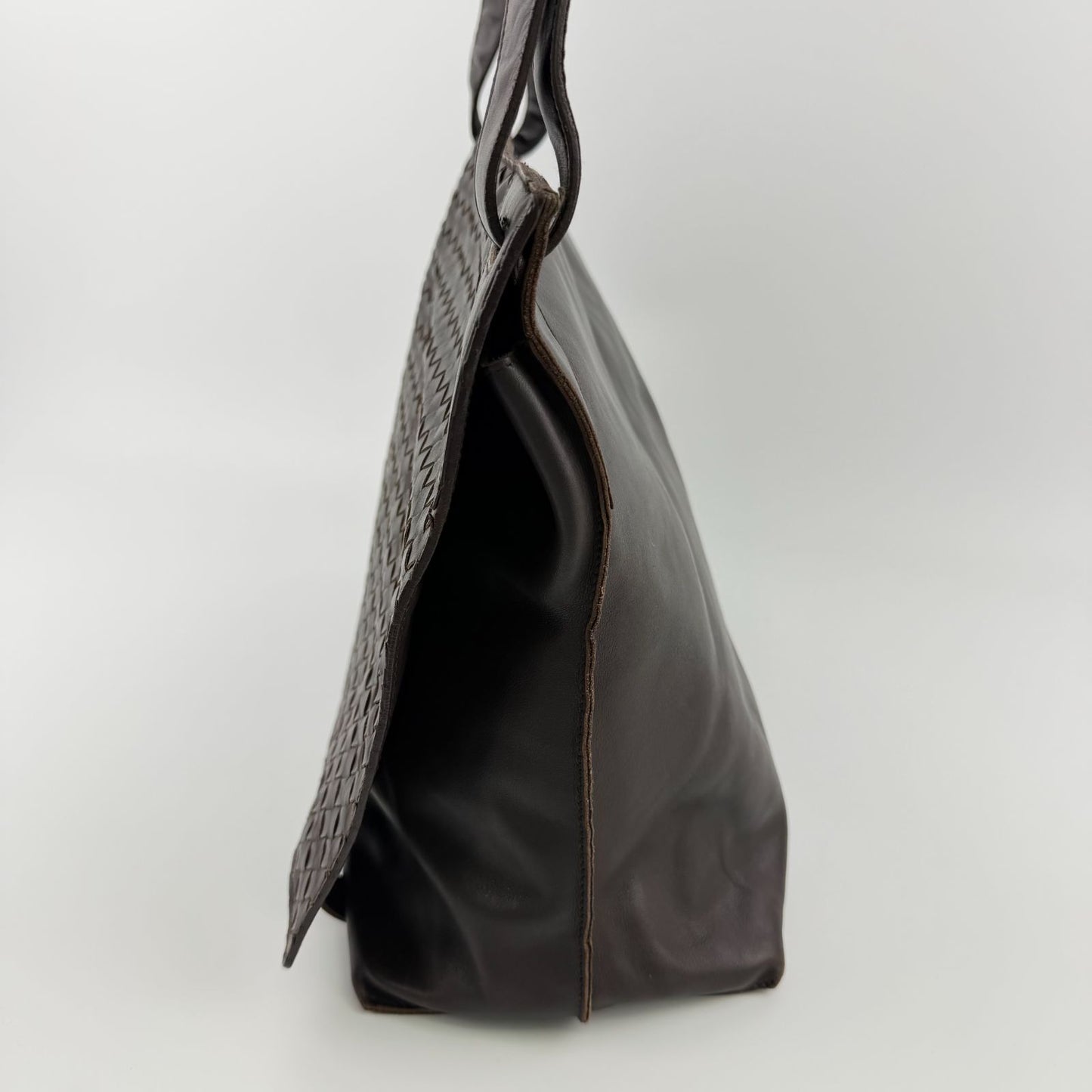 Bottega Veneta Intrecciato Shoulder Bag Crossbody Brown Leather Vintage — view 5