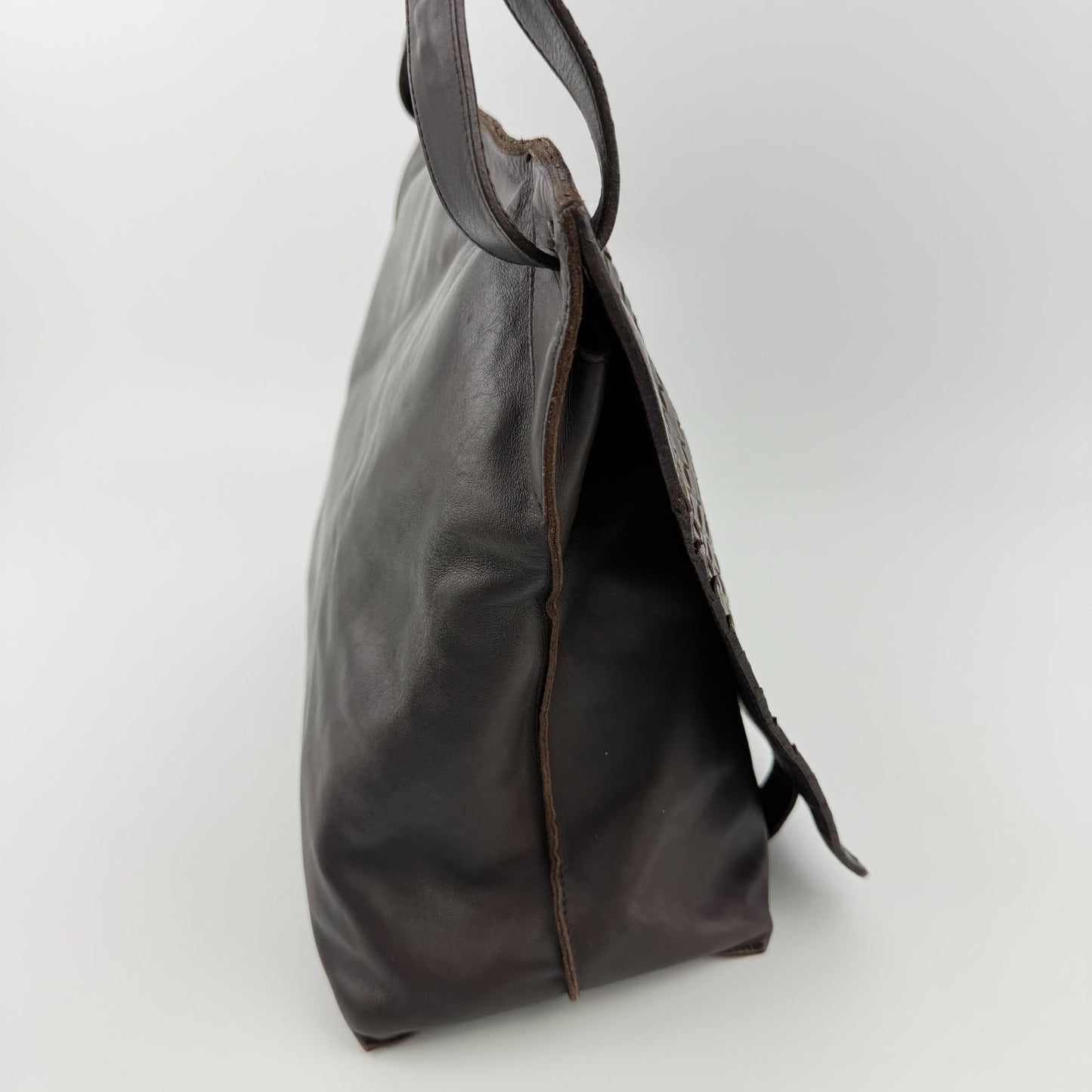 Bottega Veneta Intrecciato Shoulder Bag Crossbody Brown Leather Vintage — view 7