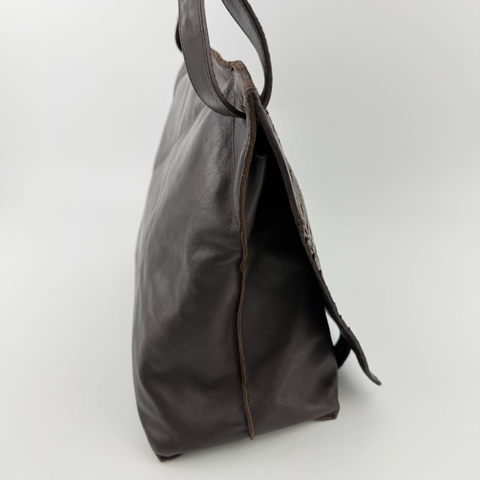 Bottega Veneta Intrecciato Shoulder Bag Crossbody Brown Leather Vintage — view 7