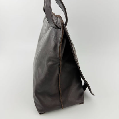 Bottega Veneta Intrecciato Shoulder Bag Crossbody Brown Leather Vintage — view 7