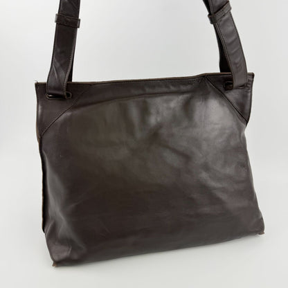 Bottega Veneta Intrecciato Shoulder Bag Crossbody Brown Leather Vintage — view 4