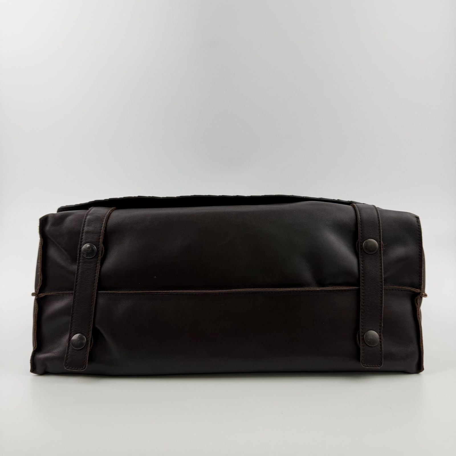 Bottega Veneta Intrecciato Shoulder Bag Crossbody Brown Leather Vintage — view 9