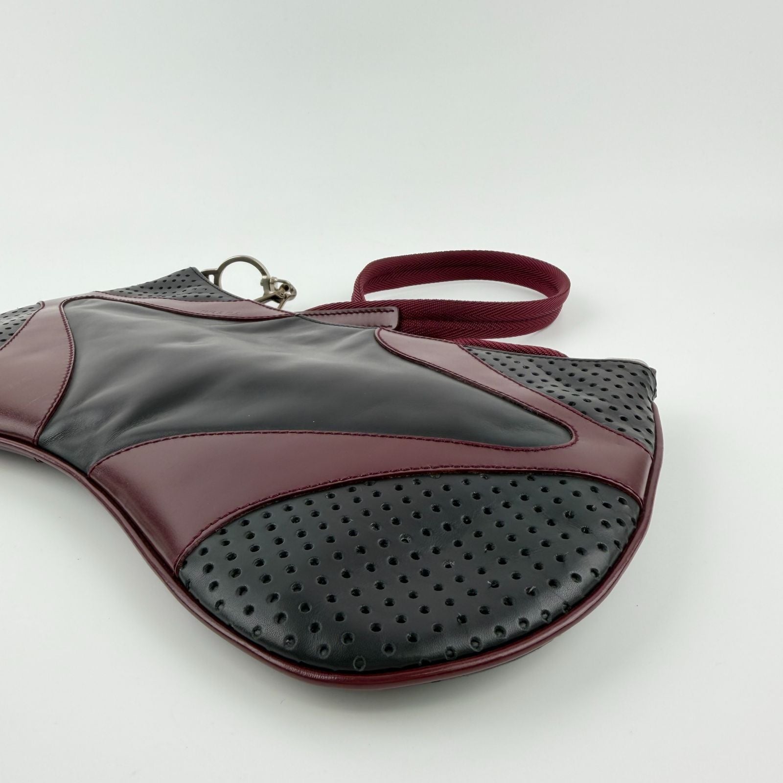 Prada Shoulder Bag Black Red Leather Vintage — view 8