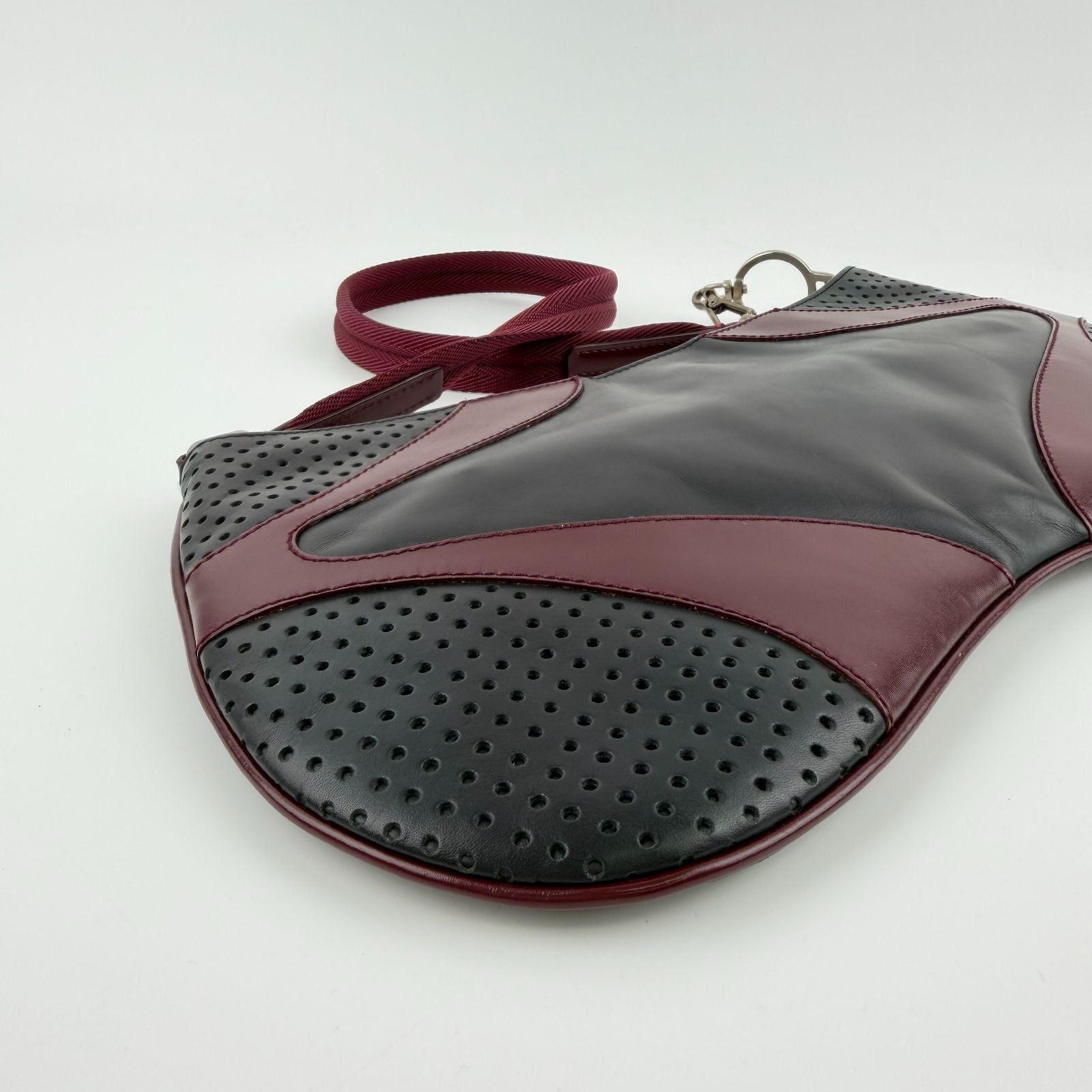 Prada Shoulder Bag Black Red Leather Vintage — view 9