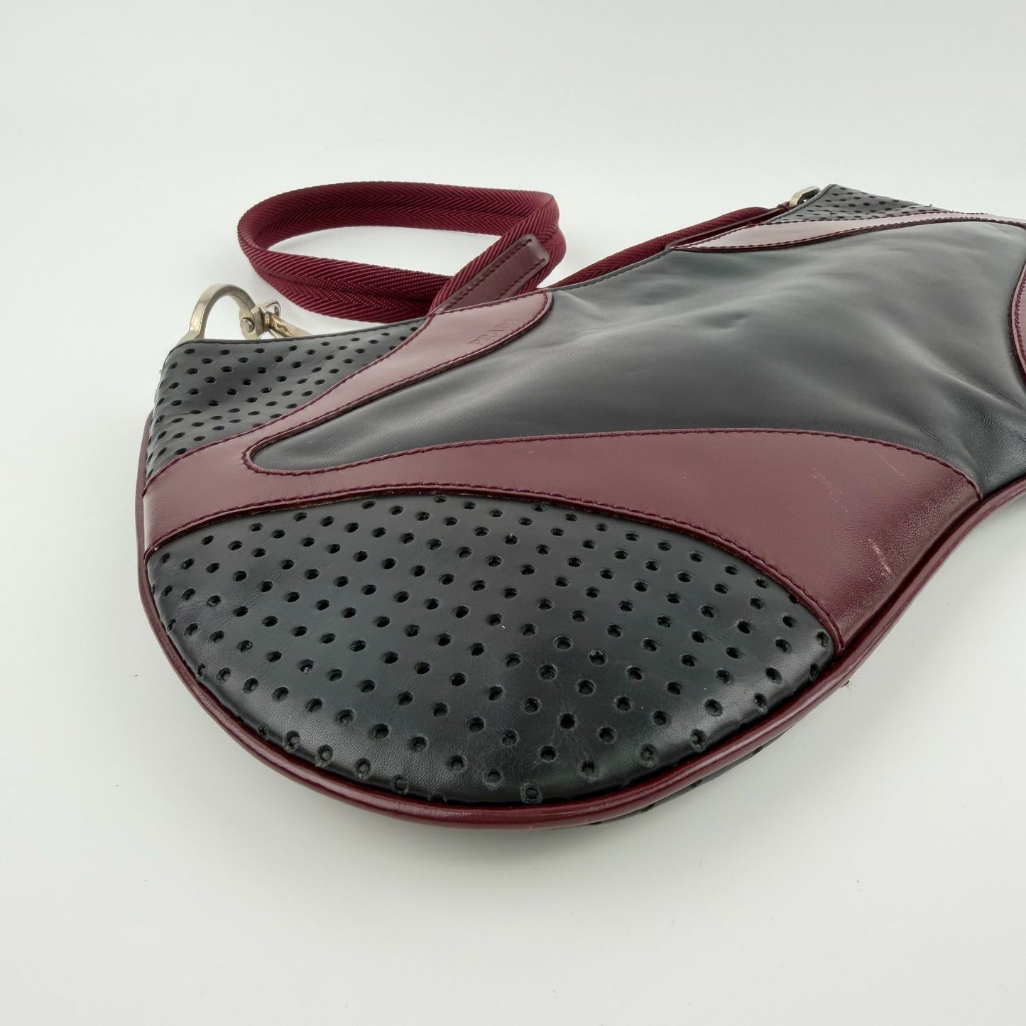 Prada Shoulder Bag Black Red Leather Vintage — view 7