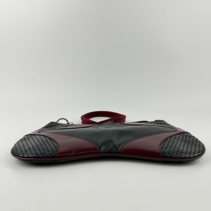 Prada Shoulder Bag Black Red Leather Vintage — view 6