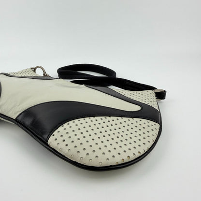Prada Shoulder Bag Black White Leather Vintage — view 9