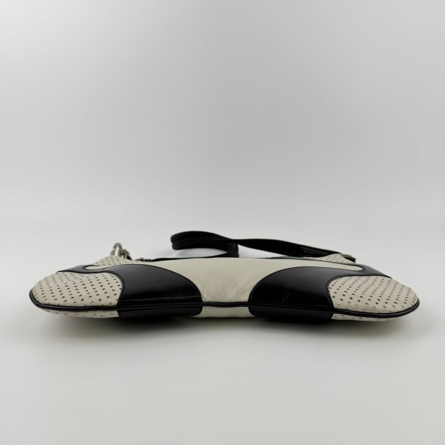 Prada Shoulder Bag Black White Leather Vintage — view 7