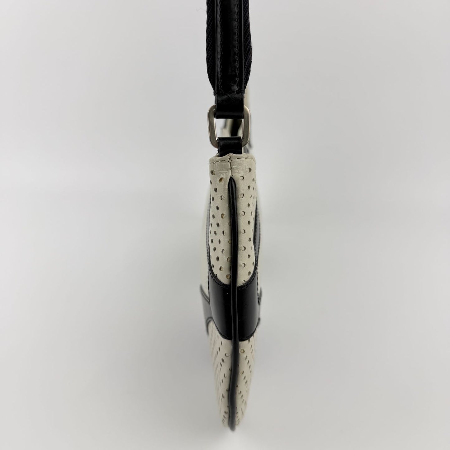 Prada Shoulder Bag Black White Leather Vintage — view 6