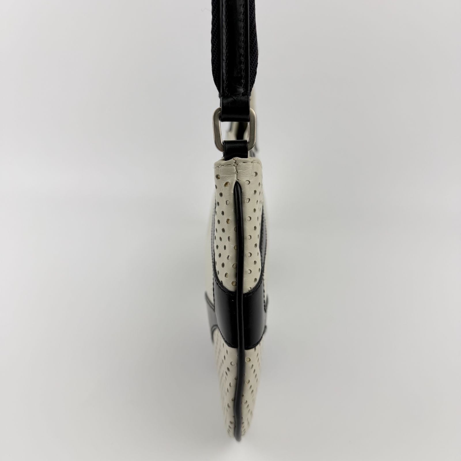 Prada Shoulder Bag Black White Leather Vintage — view 6
