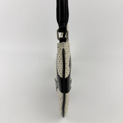 Prada Shoulder Bag Black White Leather Vintage — view 6