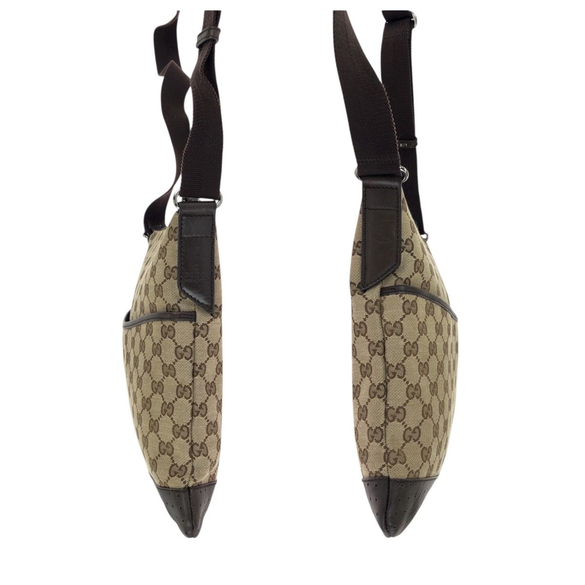 Gucci Beige Brown GG Canvas Leather Shoulder — view 8