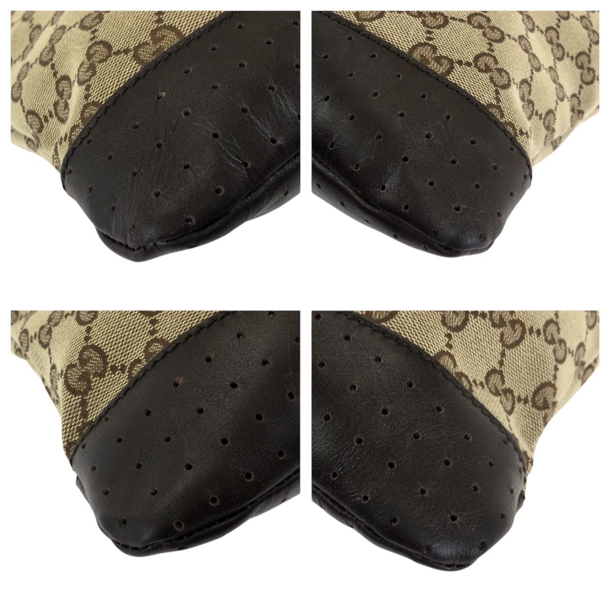 Gucci Beige Brown GG Canvas Leather Shoulder — view 3