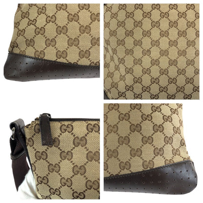 Gucci Beige Brown GG Canvas Leather Shoulder — view 6