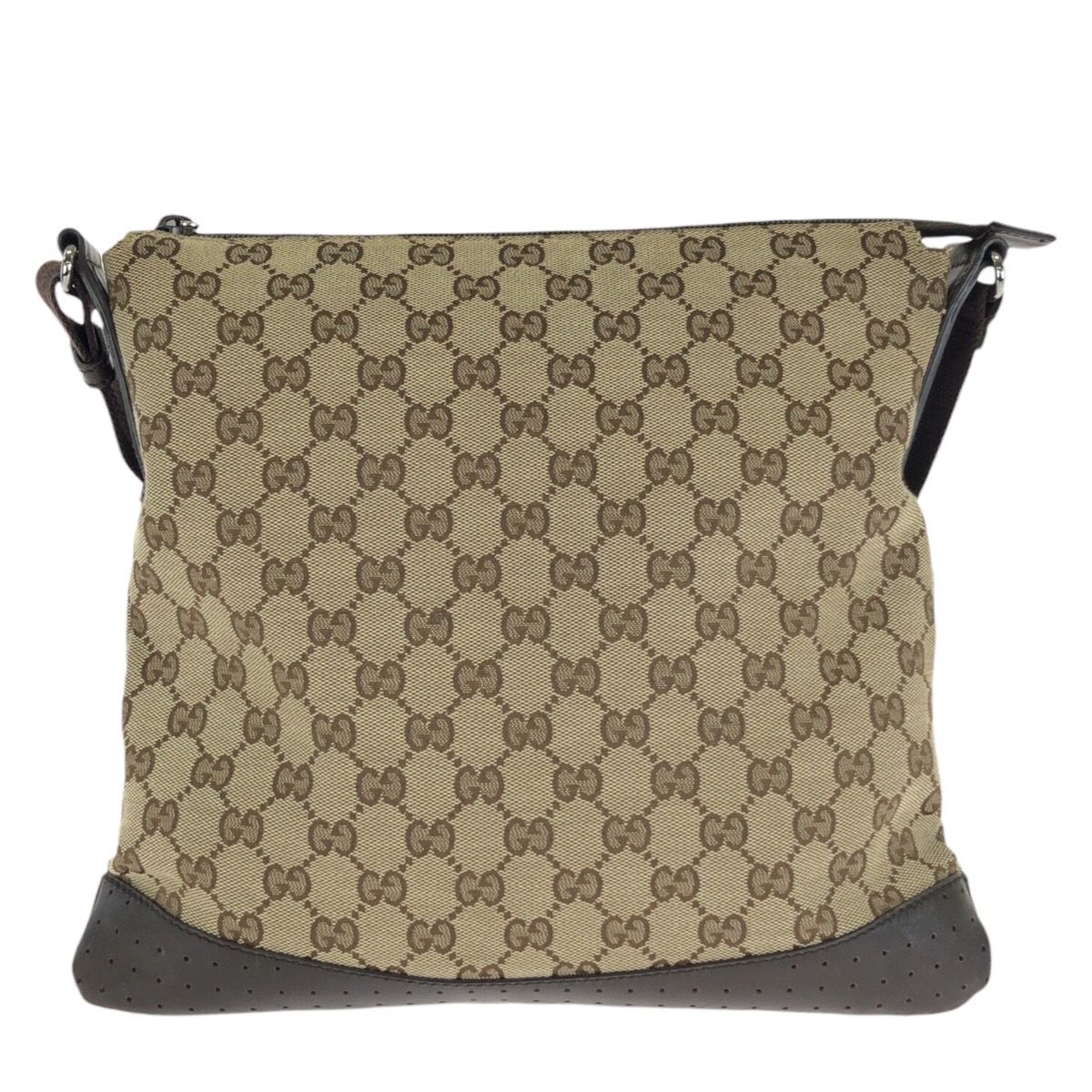 Gucci Beige Brown GG Canvas Leather Shoulder — view 2