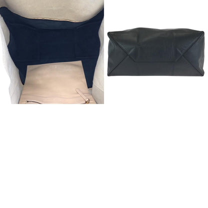 Celine Horizontal Cabas Bicolor Beige Black Gold Leather Tote Shoulder — view 9