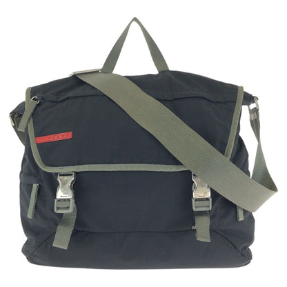 Prada Sports Line Black Gray Silver Nylon Shoulder