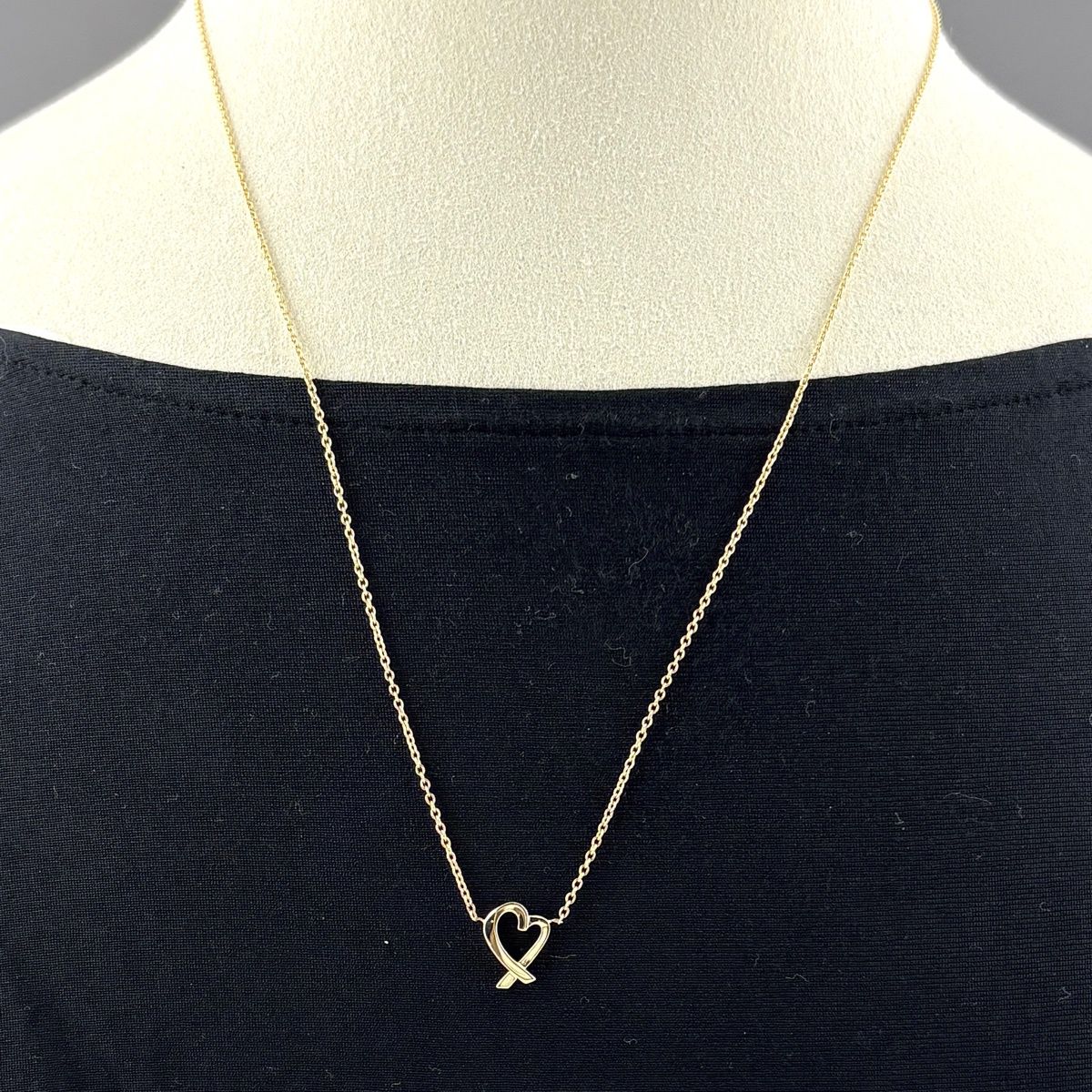 Tiffany & Co Rubbing Heart Necklace YG Yellow Gold Pendant Elsa Peretti 750 — view 3