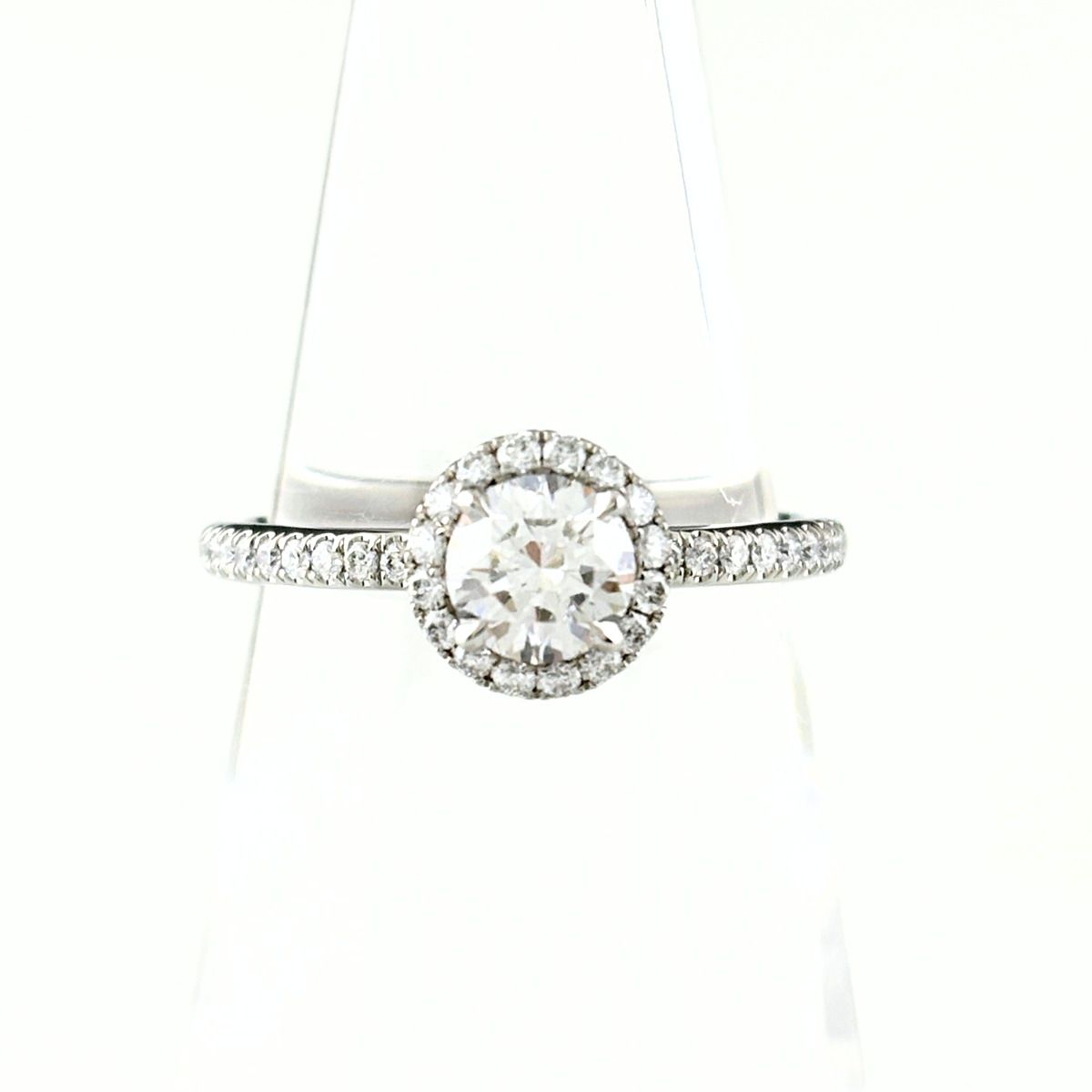 Harry Winston Micro Pave Round Cut Diamond Ring Platinum