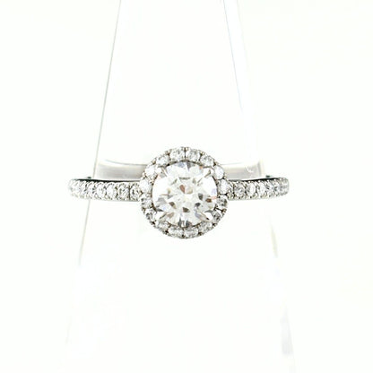 Harry Winston Micro Pave Round Cut Diamond Ring Platinum