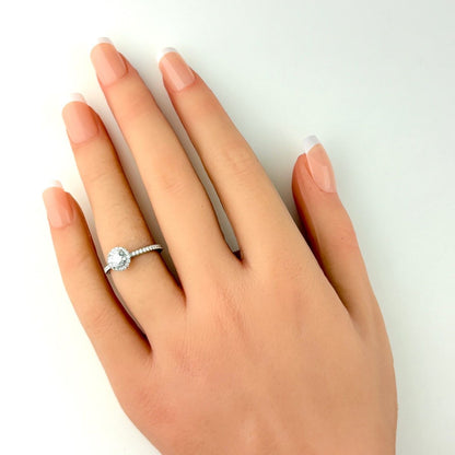 Harry Winston Micro Pave Round Cut Diamond Ring Platinum — view 6