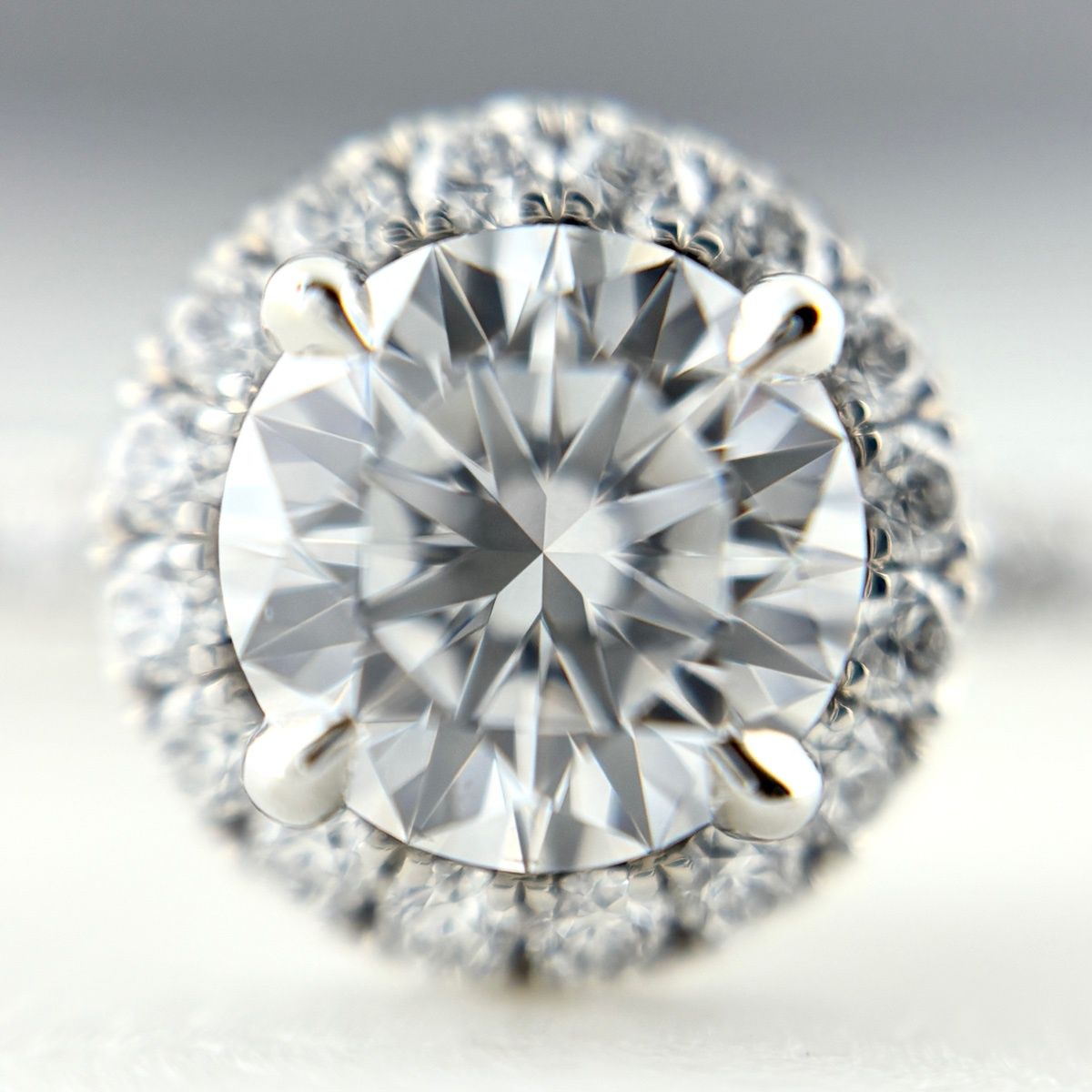 Harry Winston Micro Pave Round Cut Diamond Ring Platinum — view 2
