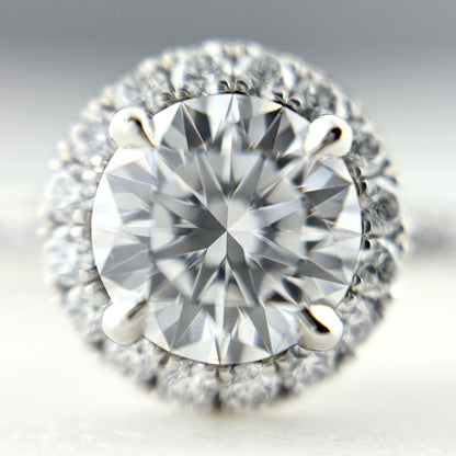 Harry Winston Micro Pave Round Cut Diamond Ring Platinum — view 2