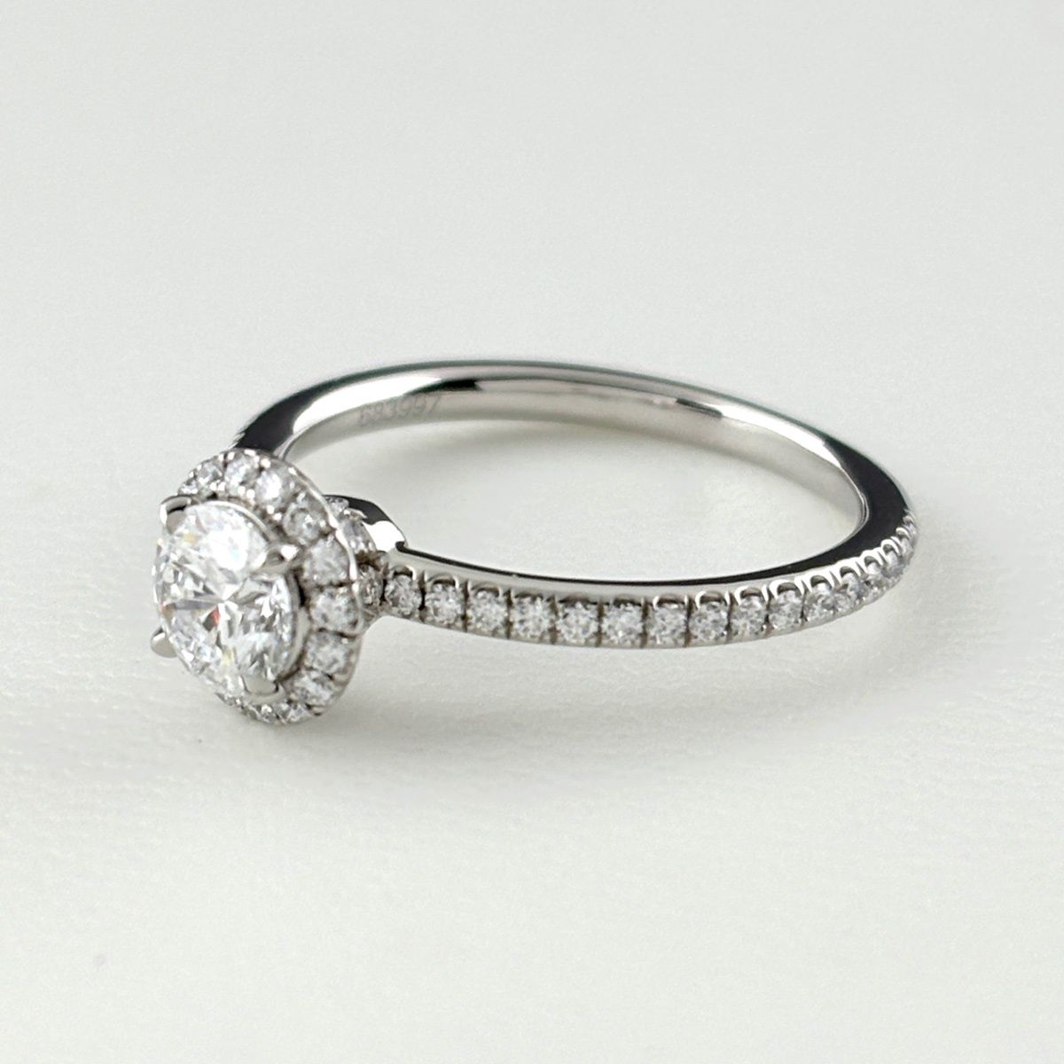 Harry Winston Micro Pave Round Cut Diamond Ring Platinum — view 3