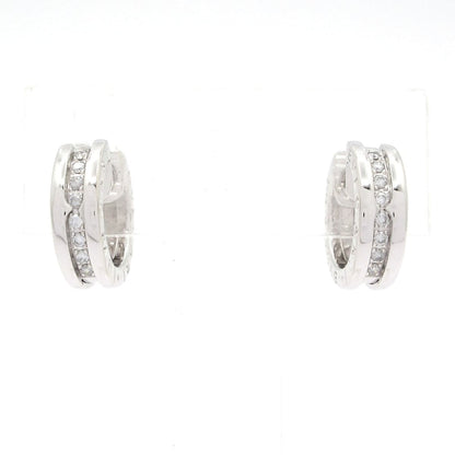 Bvlgari Earrings 18k White Gold Diamond on One Side