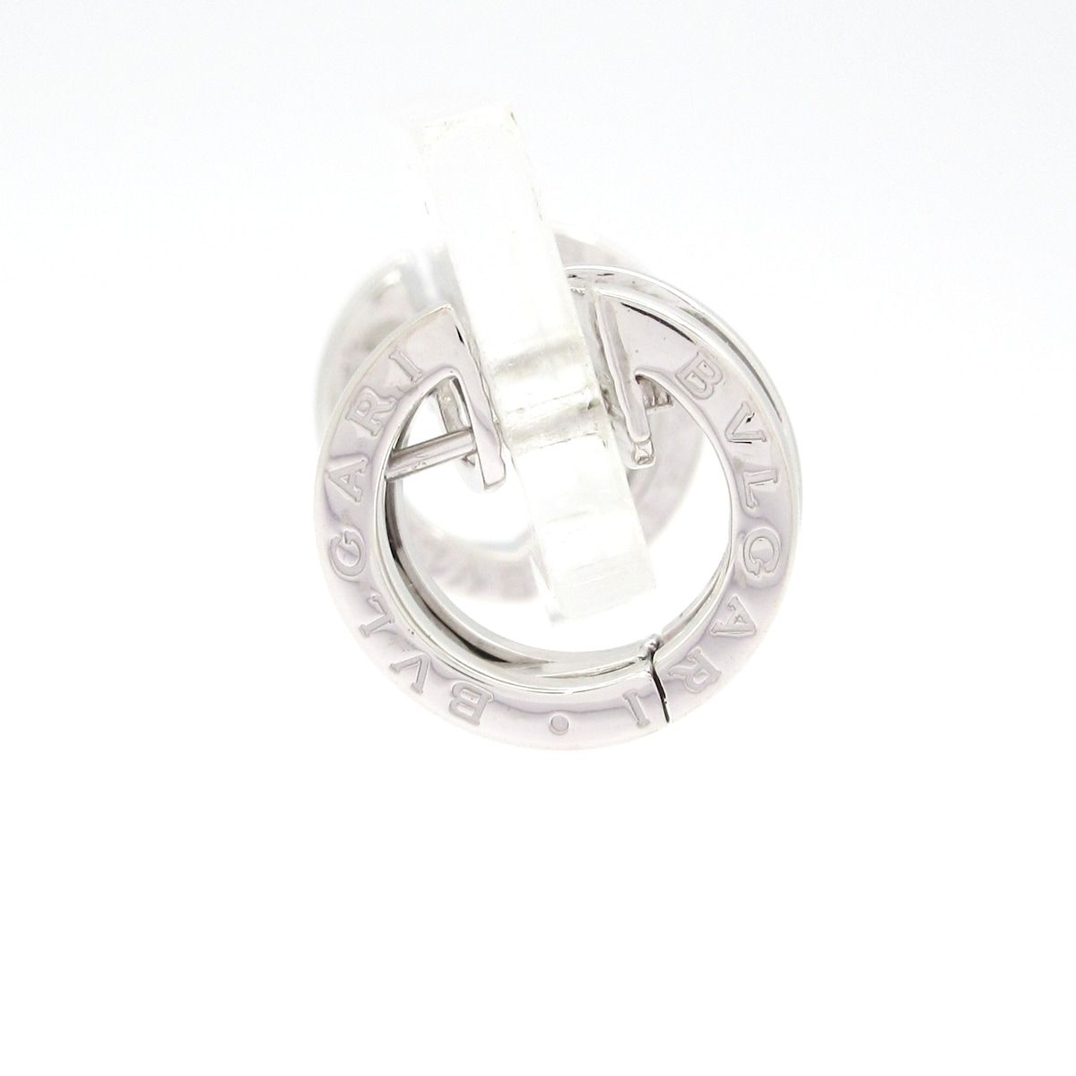 Bvlgari Earrings 18k White Gold Diamond on One Side — view 2