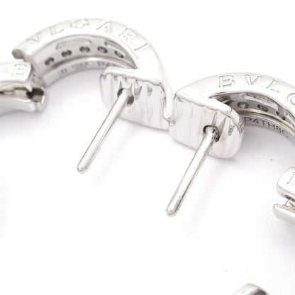 Bvlgari Earrings 18k White Gold Diamond on One Side — view 4