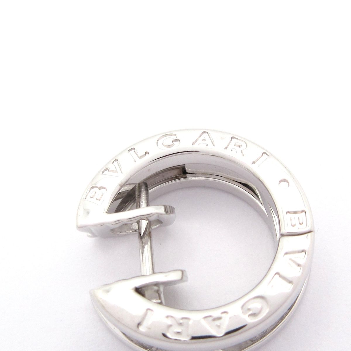 Bvlgari Earrings 18k White Gold Diamond on One Side — view 5