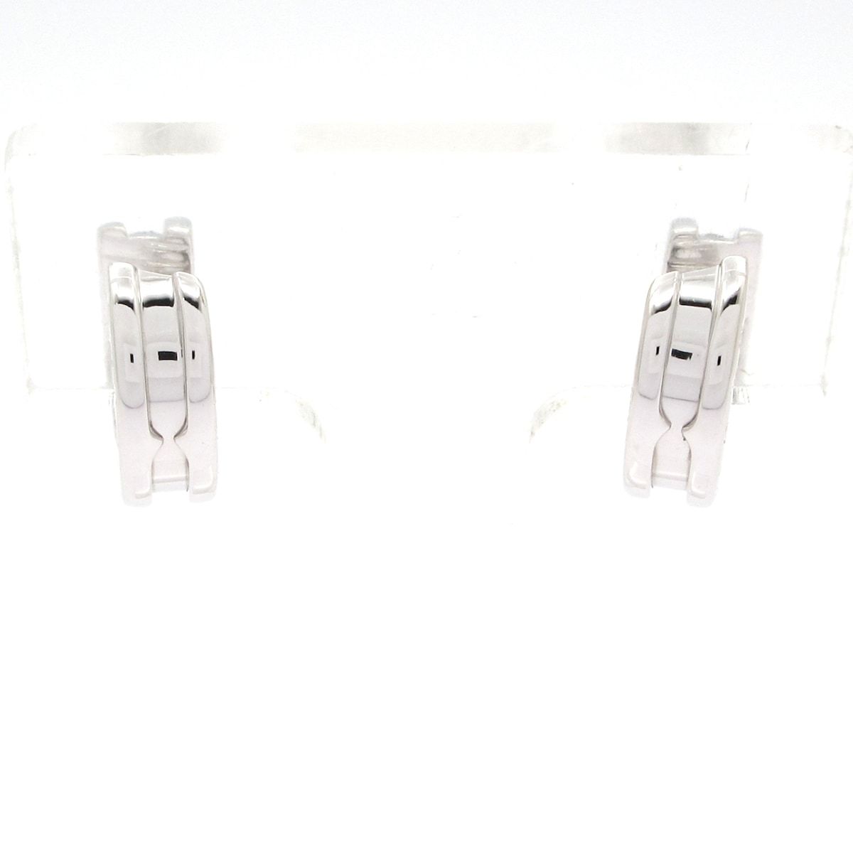 Bvlgari Earrings 18k White Gold Diamond on One Side — view 3